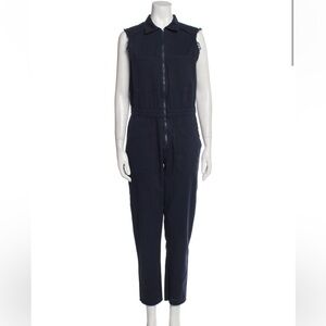 Net-a-Porter River Utility Navy Sleeveless Jumpsuit M